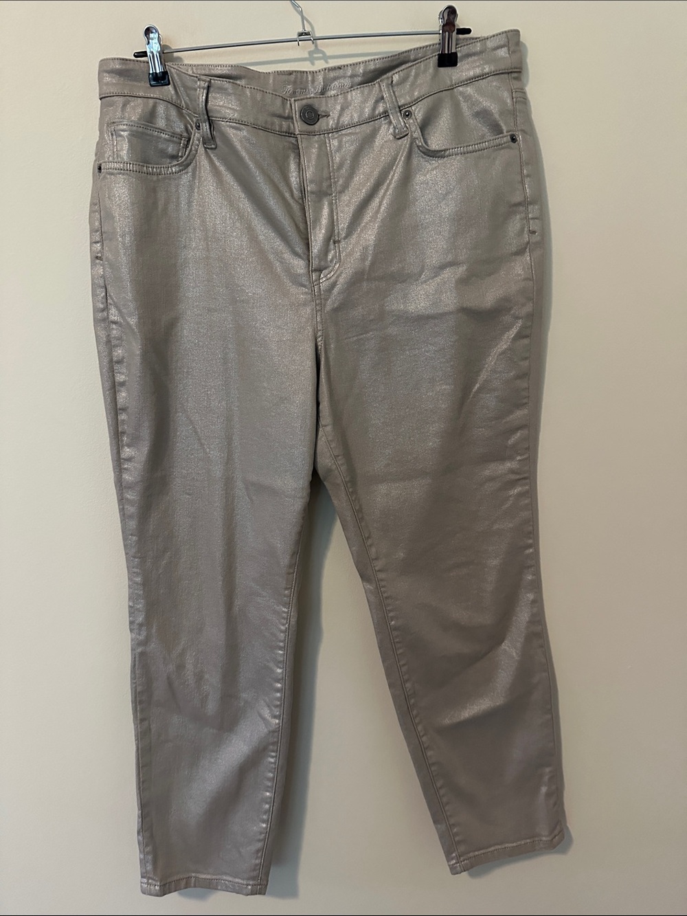 Tommy Bahama Shimmer Taupe Cropped Jeans